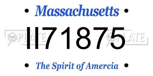 II71875 Massachusetts License Plate