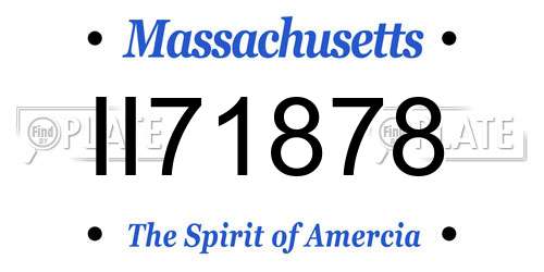 II71878 Massachusetts License Plate