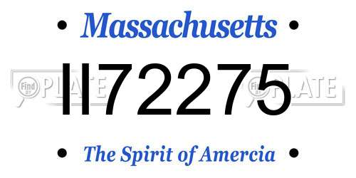II72275 Massachusetts License Plate