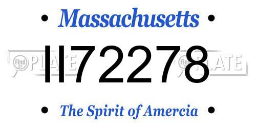 II72278 Massachusetts License Plate