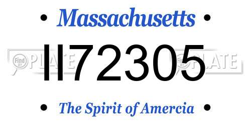 II72305 Massachusetts License Plate