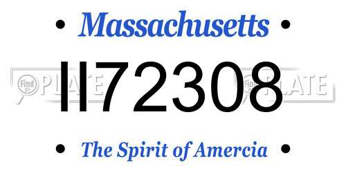 II72308 Massachusetts License Plate