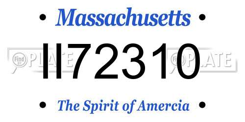 II72310 Massachusetts License Plate