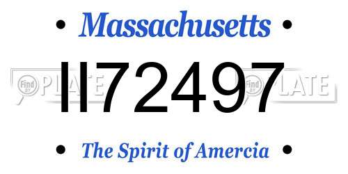 II72497 Massachusetts License Plate