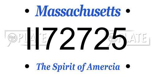 II72725 Massachusetts License Plate