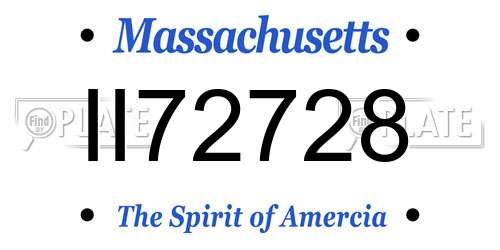 II72728 Massachusetts License Plate