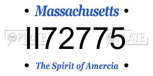 II72775 Massachusetts License Plate