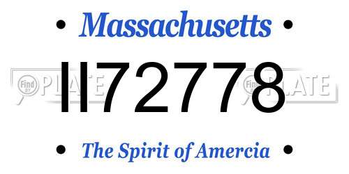 II72778 Massachusetts License Plate