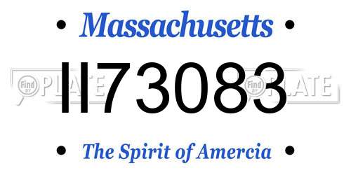 II73083 Massachusetts License Plate