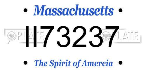 II73237 Massachusetts License Plate