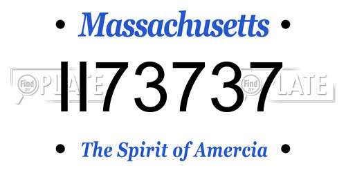 II73737 Massachusetts License Plate