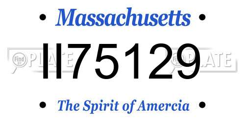 II75129 Massachusetts License Plate