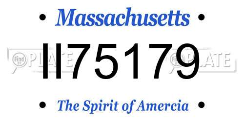 II75179 Massachusetts License Plate