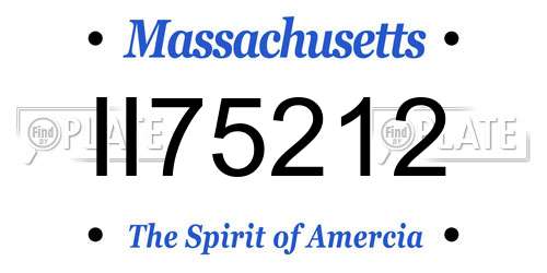 II75212 Massachusetts License Plate