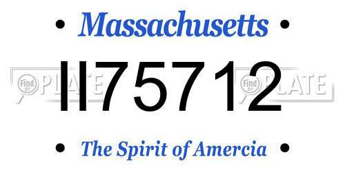 II75712 Massachusetts License Plate