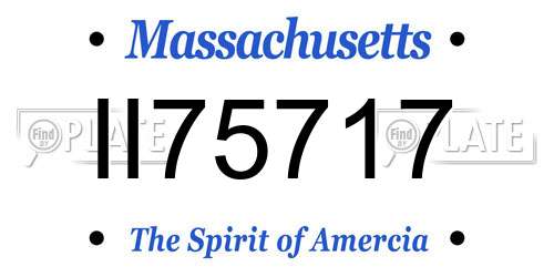 II75717 Massachusetts License Plate