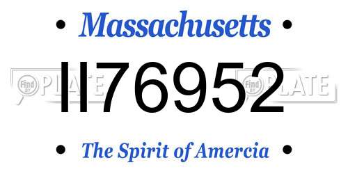 II76952 Massachusetts License Plate