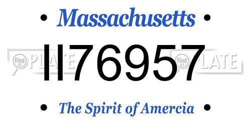 II76957 Massachusetts License Plate