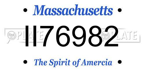 II76982 Massachusetts License Plate