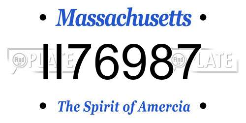 II76987 Massachusetts License Plate