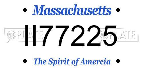 II77225 Massachusetts License Plate