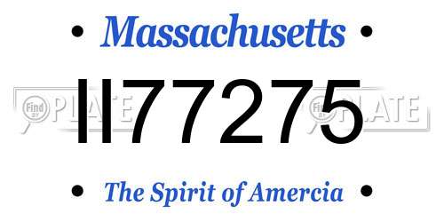II77275 Massachusetts License Plate