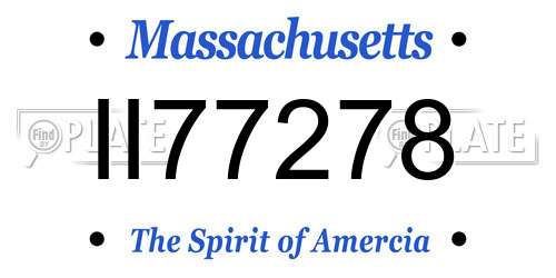II77278 Massachusetts License Plate