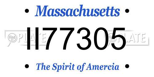 II77305 Massachusetts License Plate