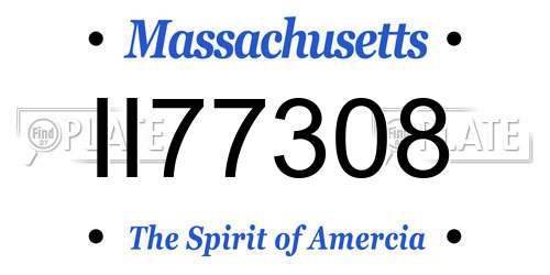 II77308 Massachusetts License Plate