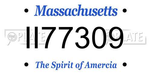 II77309 Massachusetts License Plate
