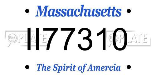 II77310 Massachusetts License Plate