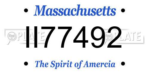 II77492 Massachusetts License Plate