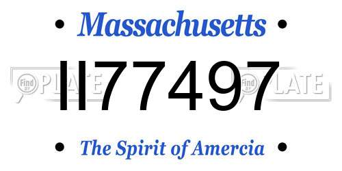 II77497 Massachusetts License Plate