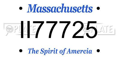 II77725 Massachusetts License Plate