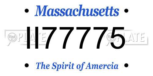 II77775 Massachusetts License Plate