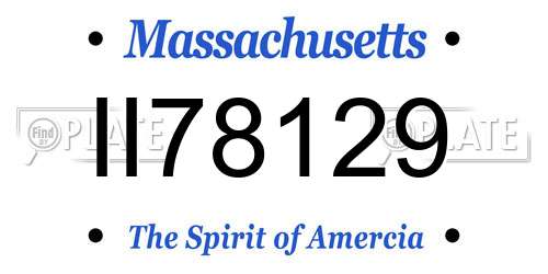 II78129 Massachusetts License Plate