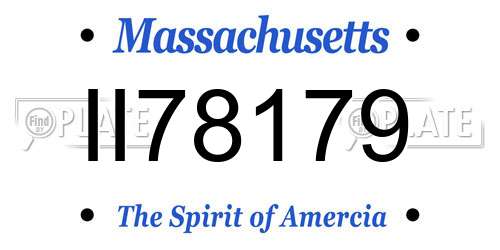II78179 Massachusetts License Plate