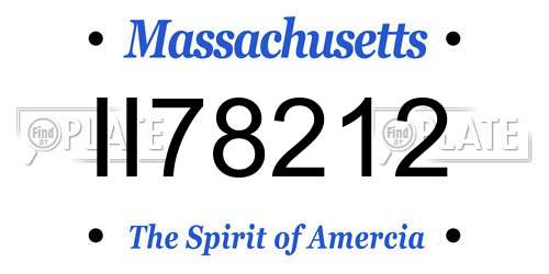 II78212 Massachusetts License Plate