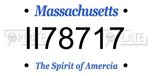 II78717 Massachusetts License Plate