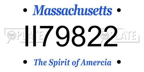 II79822 Massachusetts License Plate