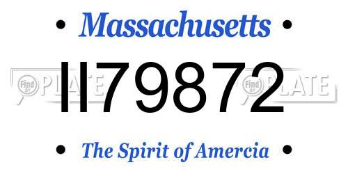 II79872 Massachusetts License Plate