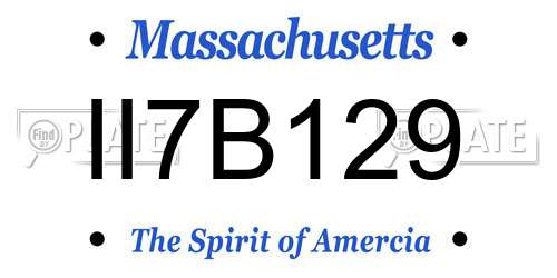 II7B129 Massachusetts License Plate