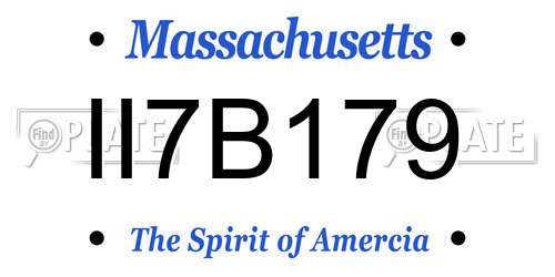 II7B179 Massachusetts License Plate