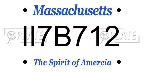II7B712 Massachusetts License Plate