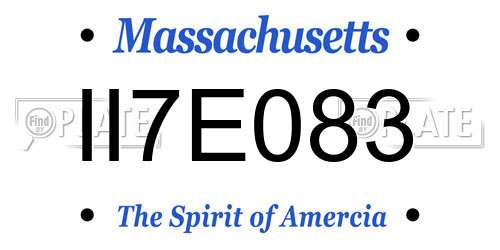 II7E083 Massachusetts License Plate