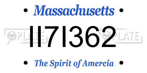 II7I362 Massachusetts License Plate