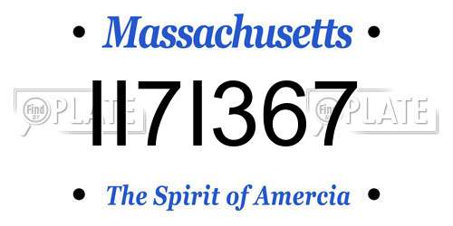 II7I367 Massachusetts License Plate