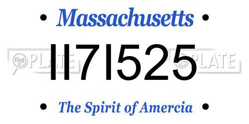 II7I525 Massachusetts License Plate