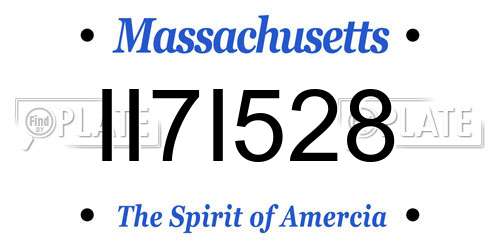 II7I528 Massachusetts License Plate