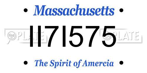II7I575 Massachusetts License Plate